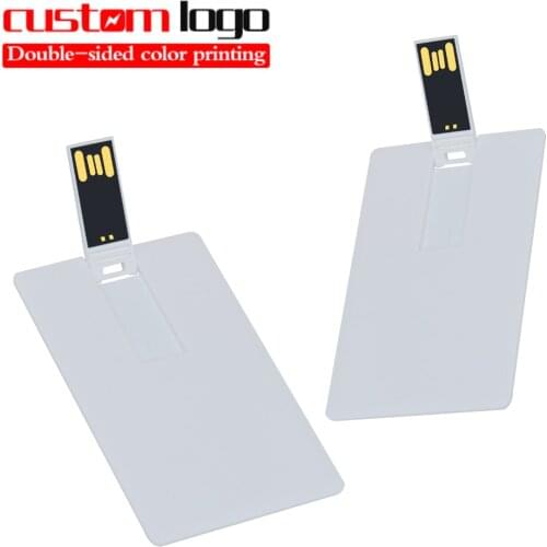 USB 2.0 flash drives Printable Waterproof 4GB 8GB memoriy usb Plastic memoria stick cle usb 64GB 128GB White Card flash drive