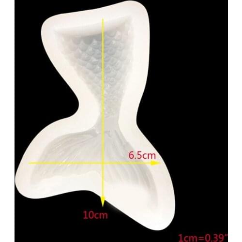 K3ND 3 Pcs/set Mirror Fish Tail UV Glue Clay Silicone Mold Mobile Shell Pendant Decoration Necklace Jewelry Epoxy Mould