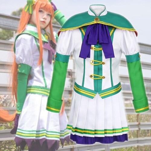 Anime Uma Musume Pretty Derby Silence Suzuka Cosplay Costume For Women Tops + Skirt + Legging Suits Role Play C143M185