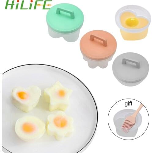 HILIFE 4 Pcs/Set Kitchen Cooking Tool With Lid Brush Cookware Bakeware Tool Plastic Egg Boiler Cute Egg Cooker Egg Mold