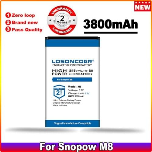 LOSONCOER 3800mAh Battery For Snopow M8 MTK6589 Battery