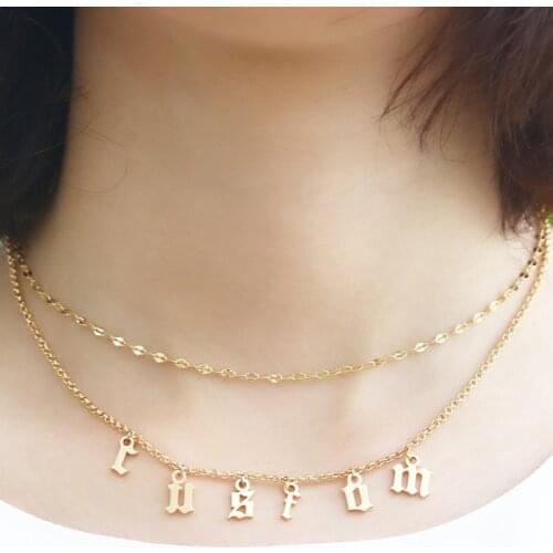 DUOYING Letter Pendant Layer Necklaces Custom Children Name Celebrity Necklace Best Gifts Dainty Jewelry Necklaces Sets for Gift