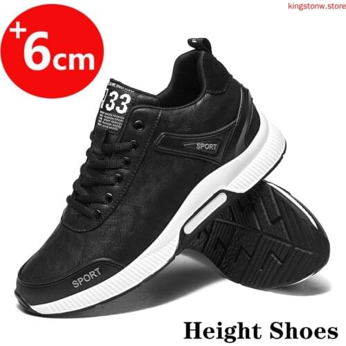 Men Elevator Shoes Height Increase Shoes for Man Sneakers Heightening Shoes Height Shoes Insole 6CM