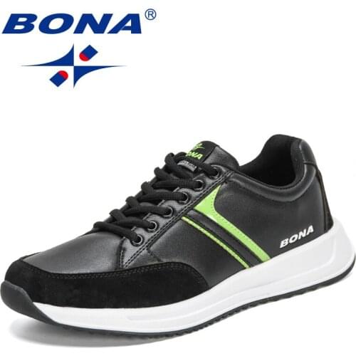 BONA 2021 New Designers Vulcanize Shoes Men Sneakers Casual Shoes Male Loafers Shoes Man Walking Jogging Shoes Mansculino Comfy
