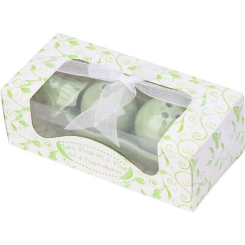 Seasoning Can Two Peas in Pod Ceramic Salt Pepper Shaker Wedding Party Gifts Set