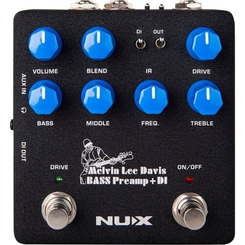 NUX MLD Signature Bass Preamp DI Guitar Pedal Dual Switch 3-band EQ Speaker Cabinet Noise Reduction 2 in 1 Effect Guitar Parts