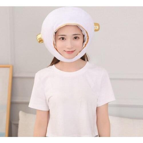 Plush Doll Headgear Skin-friendly High Elasticity Eye-catching Astronaut Soft Plush Headdress Cap for Girl Photograph Tool
