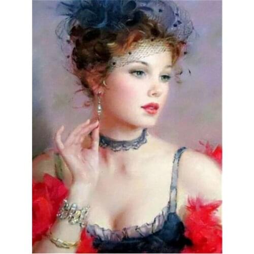 Full Square/Round Diamond Painting New Arrival Sexy Noble Ladies Handmade Gift Beads Embroidery Portrait Home Decor