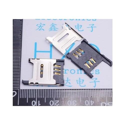 6P SIM card connector metal clamshell mobile communications GPRS navigation deck free shipping