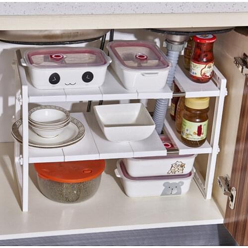 Adjustable Storage Rack Organizer Shelf PP Storage Rack Desktop Sundries Finishing Rack For Home kitchen Bathroom Spice Bottle