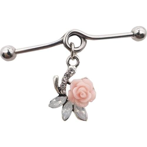 New arrival scaffold barbells 1 Pair surgical Stainless Steel big cross dangle industrial barbell piercing