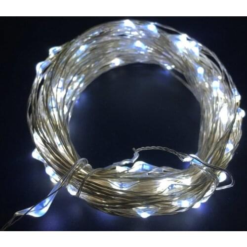 5V 10M 100Led USB LED silver String fairy starry Lights micro vine moon beads lamp Waterproof Rope Lights Home Garden tree Decor