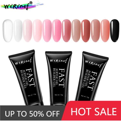 WiRinef Poly Extension Nail Gel 12colors UV Builder Gel Colorful Extension UV LED Jelly Nail Gel Polish