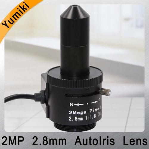 Yumiki 2.0 Megapixel Auto Iris Pinhole lens 2.8mm,1/2.5" CS Mount Lens CCTV lens for Machine Vision Lens cameras