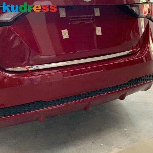 For Nissan Sentra Bluebird Sylphy Almera 2020 2021 Stainless Steel Rear Trunk Lid Cover Trim Tail Gate Strip Car Accessories