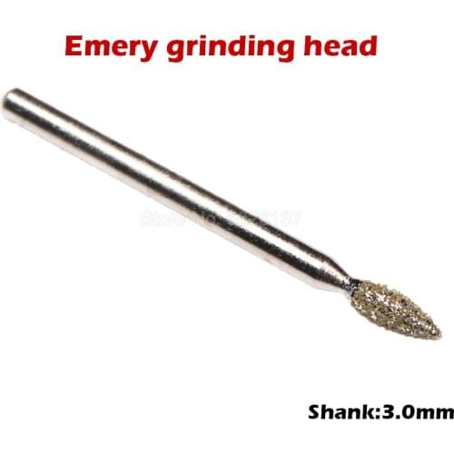 1Pcs 60 Grit Coarse Sand Diamond Nail Drill Bit Grinding Head Metal Shank Machine Needle Bits Burrs Stone Jade Engraving Tool