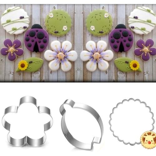1pcs patisserie reposteria Cartoon Bee Flower Mold Metal Cookie Cutter Fondant Cake Decor Cupcake Toppers Biscuit Mould Bakeware