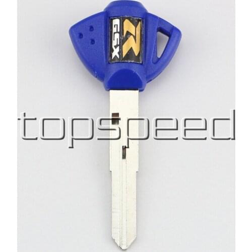 1 PCS Blue Blank Key Uncut For Suzuki GSX-R GSXR 600 750 1000 Motorcycle Chrome Blade