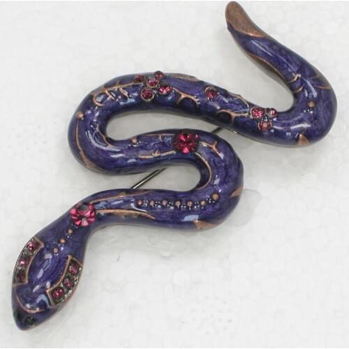 12pcs/lot Wholesale Snake Enamel Rhinestone Pin brooches C101978