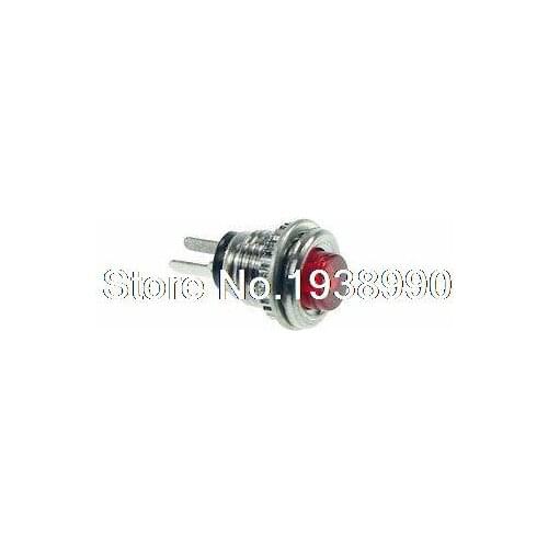 2) Red 2 Pin SPST Miniature 0.5A 125VAC 8mm Mounting Hole Push Button Switch