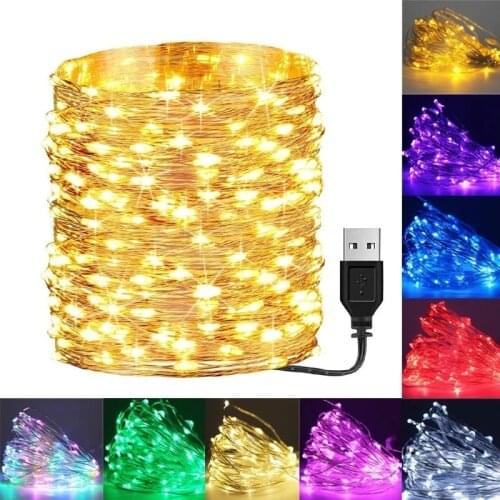 2m/3m/5m/10m Battery/USB LED String Lights Garland Lamp DIY Party Wedding Christmas Tree Flasher Fairy Lights Home Decoration
