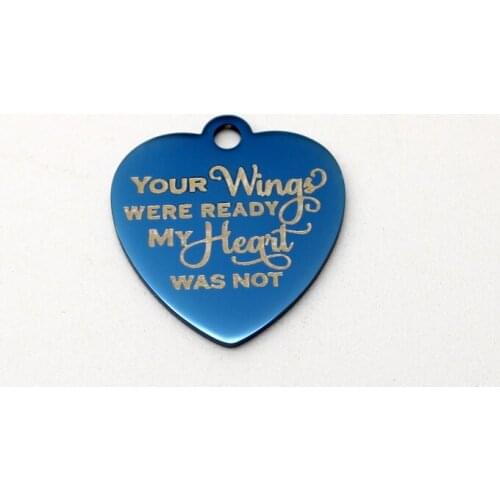 20pcs Stainless Steel Memorial Charm Your Wings Were Ready My Heart Was Not Charms Pendant For DIY Handmade Accessories
