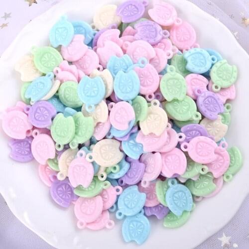 30Pcs/Lot Candy Color Random Oval Shape Acrylic Flat Pattern Pendants For Jewelry Making Kids Bracelet Neckalce Accessories