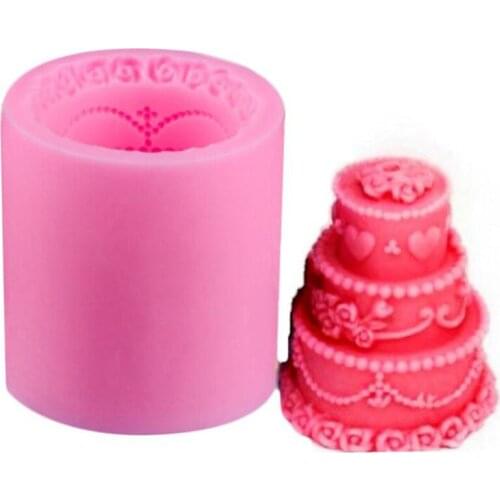3D Shape Silicone Cake Mold For DIY Three Layer Birthday Wedding Cake Mold Chocolate Ice Cube Handmade Soap Fondant Candle Mold