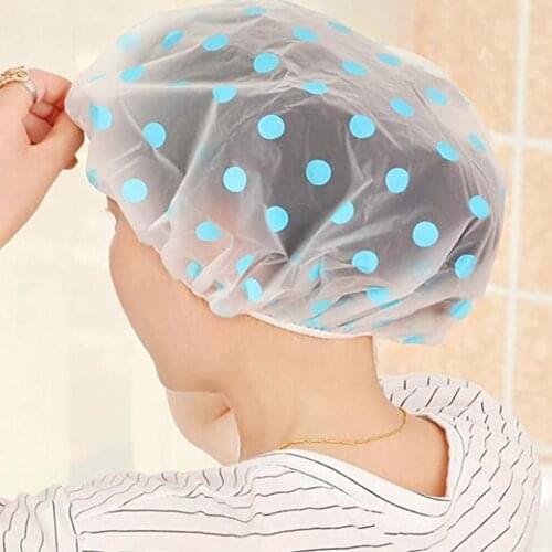 4pcs Women Girls Shower Cap Bathroom Waterproof Shower Caps Adult Kitchen Smoke-proof Hat Home Cleaning Dust-proof Hats