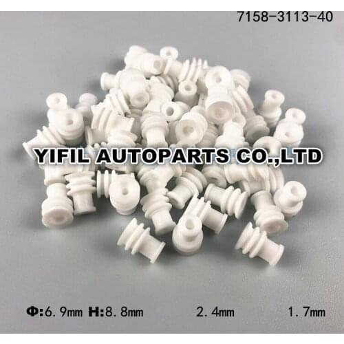50/100/200pcs/lot Cable Cavity Plug White Connector Hollow Rubber Seal 7158-3113-40