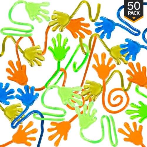 50pcs Party Favors Supplies Vinyl Sticky Hands Slap Squishy Toy Play Pinata Fillers Birthday Gift Treat Bag Wedding Favors