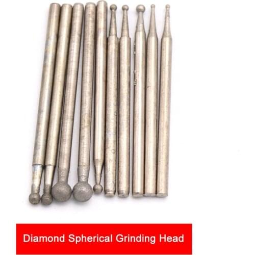 1200 Grit 2.35mm Shank Diamond Spherical Polishing Grinding Head Mounted Points Bit F Needle Coated Spheres Burr
