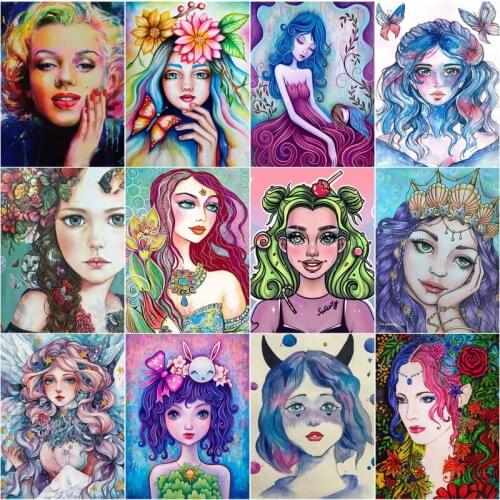 Diy Diamond Painting Custom Figure Painting Girl Like Porcelain Doll Round Diamond Full Diamond Cross Stitc Mosaic Home Decora