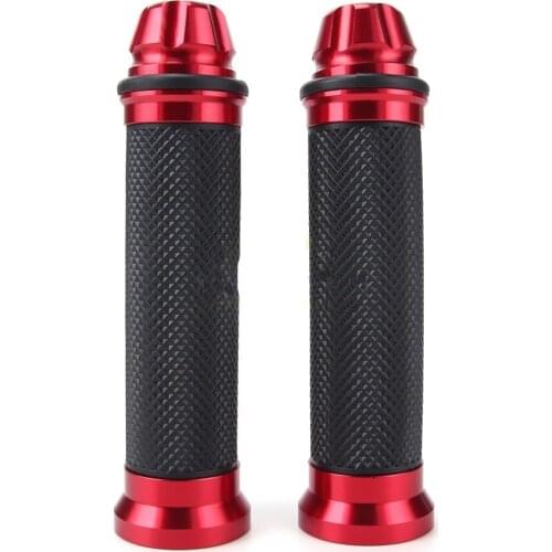 Pair 7/8" 22mm Motorcycle Handle Bar Aluminum Rubber Gel Hand Grips Universal For Honda Yamaha Kawasaki Suzuki Chopper