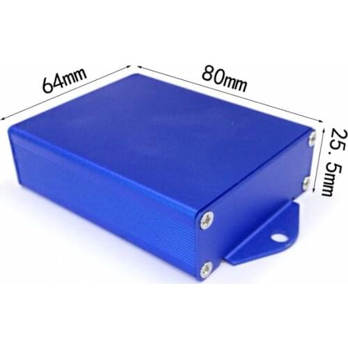 Aluminum enclosure Instrument shell PCB project box DIY blue electronics enclosure 64X25.5X80mm NEW