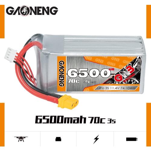 New GAONENG GNB 6300mAh 3S2P 11.4V 130C/260C Soft Shorty LiHV Lipo Battery Pack with XT90S EC5 for RC Car Race Boat Parts