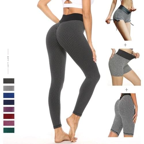 Sexy Jacquard honeycomb seamless leggings women New elasticity Leggings for fitness High Waist sports Push Up Tight legging