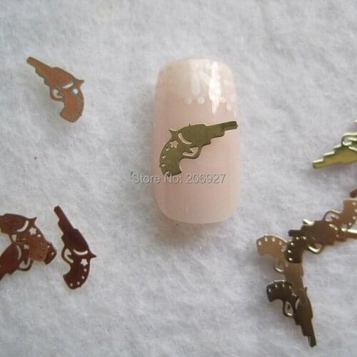 MS287-2 100pcs Gold Cute Gun Metal Sticker Nail Art Metal Sticker Nail Art Decoration Non-adhesive Sticker