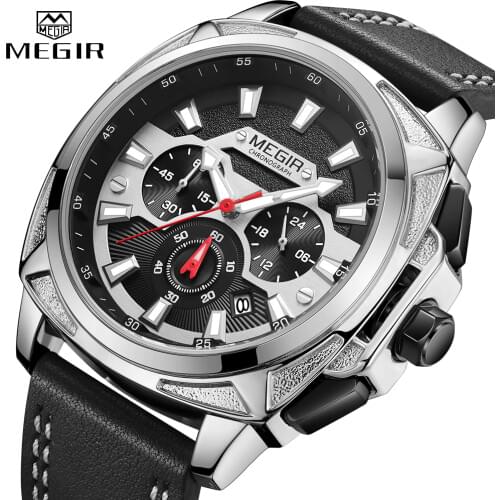 Mens Watches MEGIR Fashion Sport Chronograph Top Brand Luxury Waterproof Men Watch Analog Quartz Wristwatches Relogio Masculino