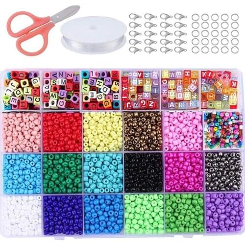 Beads Kit, Glass Beads, Alphabet Letter Beads and Shape Beads for Name Bracelets Jewelry Making and Craft