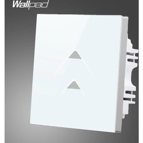 New Wallpad 110-250V UK 86 Size 2 Gang 1 Way White Glass Wall Switches Light Switches 2 gang, Free Shipping