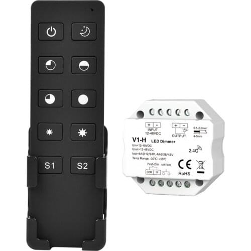12-48VDC 8A Single Color LED Dimmer Step-less dimming /Push Dim Controller For LED strip Light