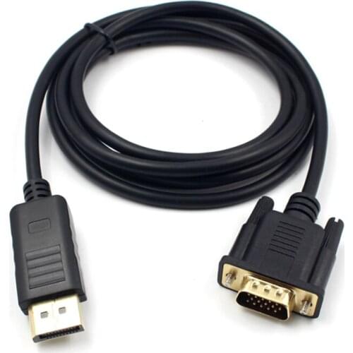 1.8m Displayport To Vga Converter Dp Male To Vga Male Cable Adapter 1080P Display Port Connector For Laptop Desktop Table Pc