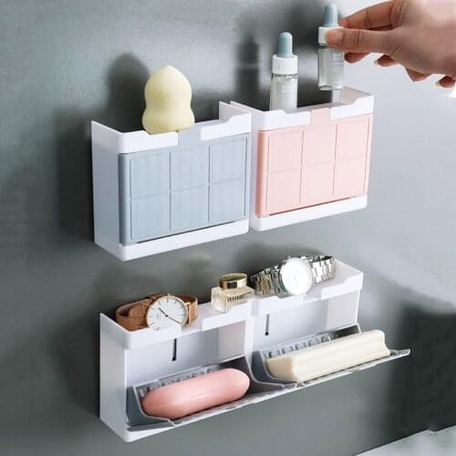 Portable Soap Dishes Convertible Soap Box Holder For A Bathroom Plastic Wall Mount Storage Box Organizer Bathroom Accessories