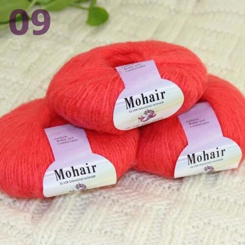 Sale New 3BallsX25g Luxury Soft Mohair Warm Wrap Shawl Hand Knit Crochet Yarn 291-09 Rose
