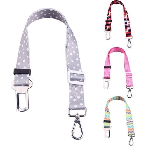 Plaid Dot Print Pets Puppy Seat Lead Leash Dog Harness Vehicle Seatbelt Pet Supplies Travel Clip Adjustable Pet Dog Seat Belt