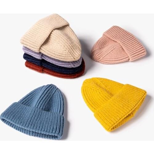 Hats For Women Autumn Winter Soft Faux Rabbit Fur Knitting Foldable Keep Warm Unisex Men Cap Female Cover Head Cap Beanie Hats