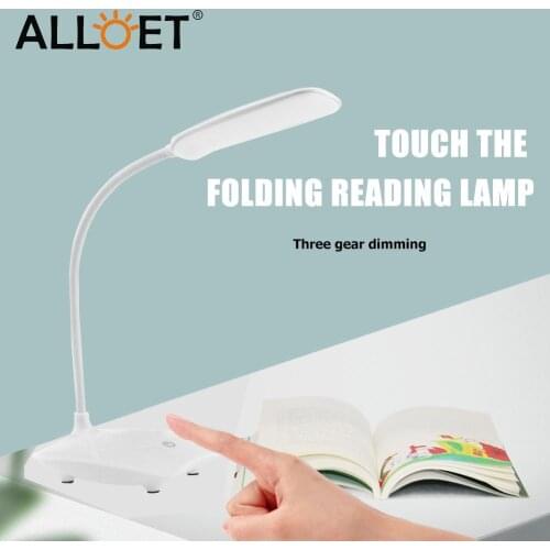Foldable Dimmable Touch Desk Lamp DC 5V USB Powered Table Light 6500K Portable Night Lamp LED Eye Protection Light
