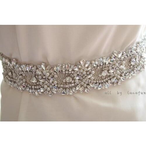 Bridal Sash Belt Trim Superb Quality Rhinestone Bead Trim Pearl Bead Trim