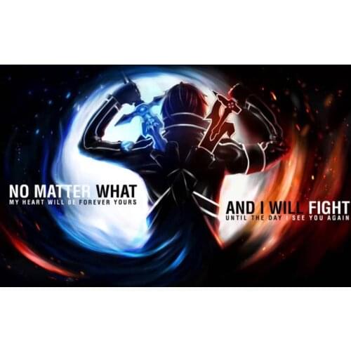 Sword Online SAO ALO Japan Anime 2 Silk Fabric Wall Poster Art Decor Sticker Bright